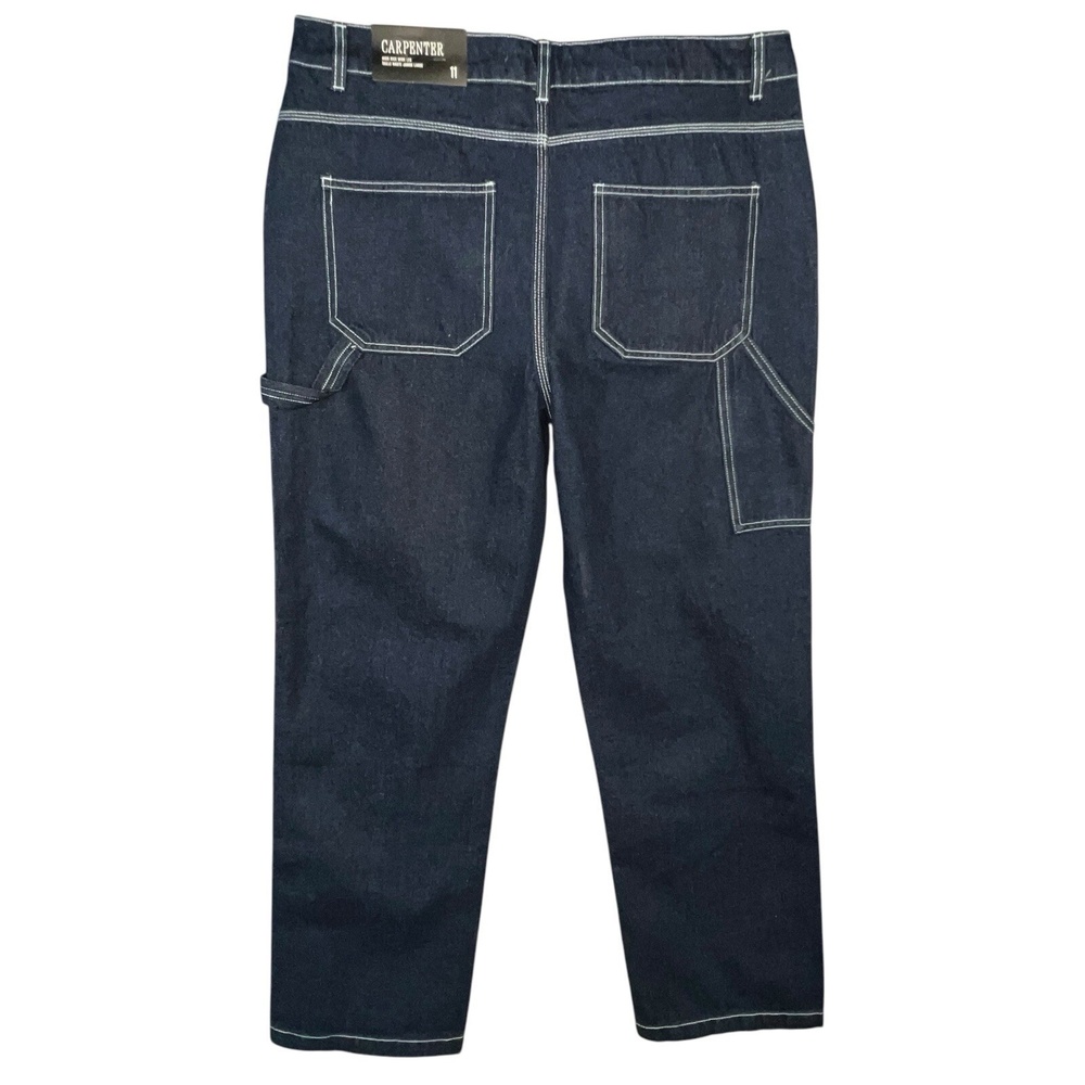 Refuge Denim Carpenter Blue Jeans Size 11 High Rise Wide Leg Utility Workwear - Picture 4 of 14